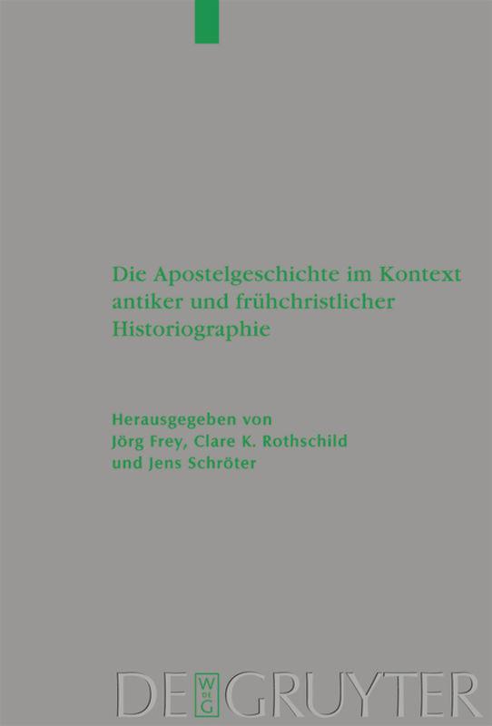 Vorderes Coverbild Die Apostelgeschichte im Kontext antiker und frühchristlicher Historiographie