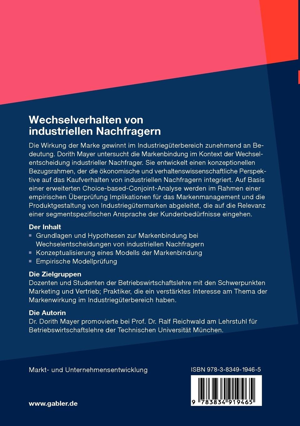 Rückseitencover Wechselverhalten von industriellen Nachfragern