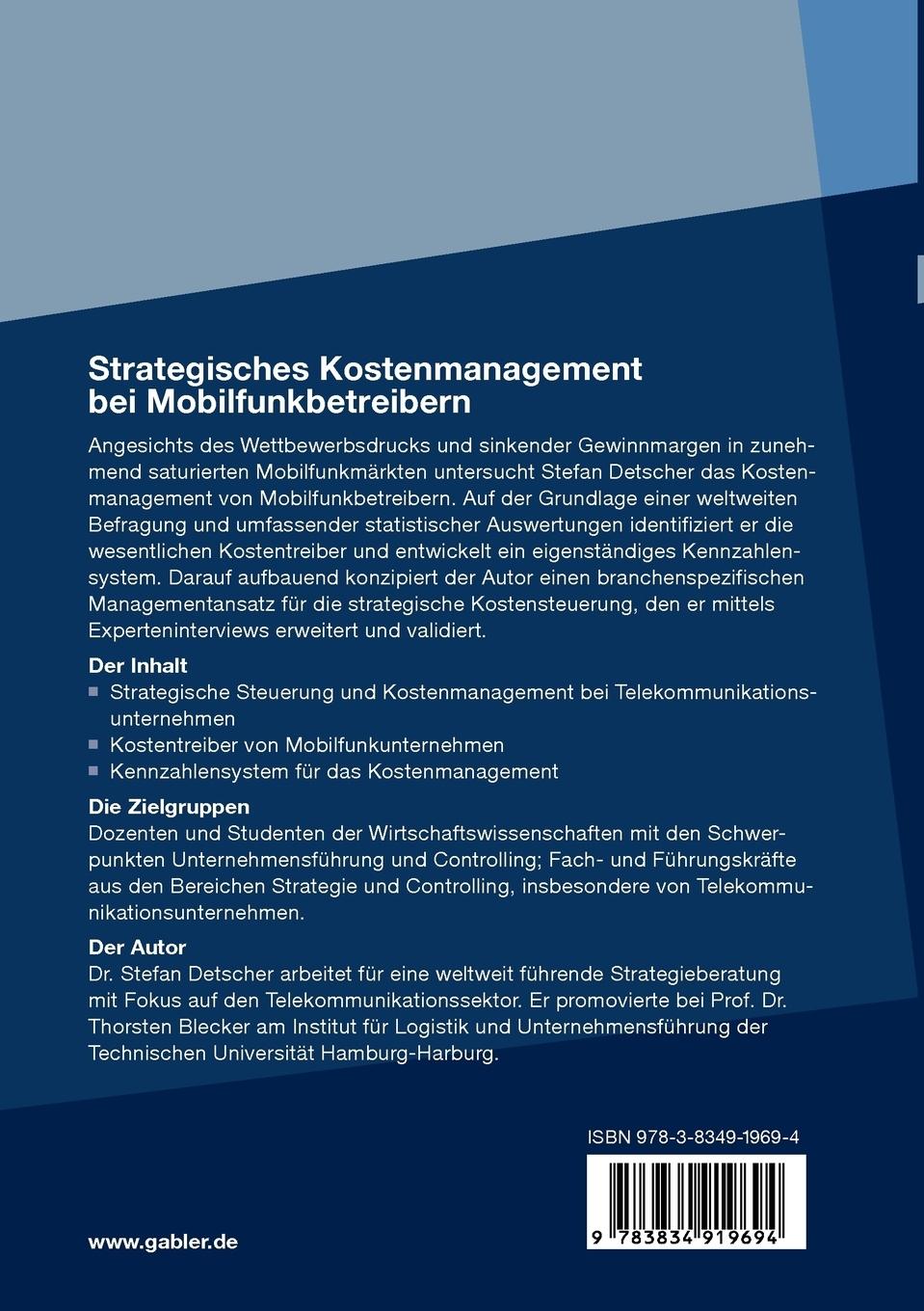 Rückseitencover Strategisches Kostenmanagement bei Mobilfunkbetreibern