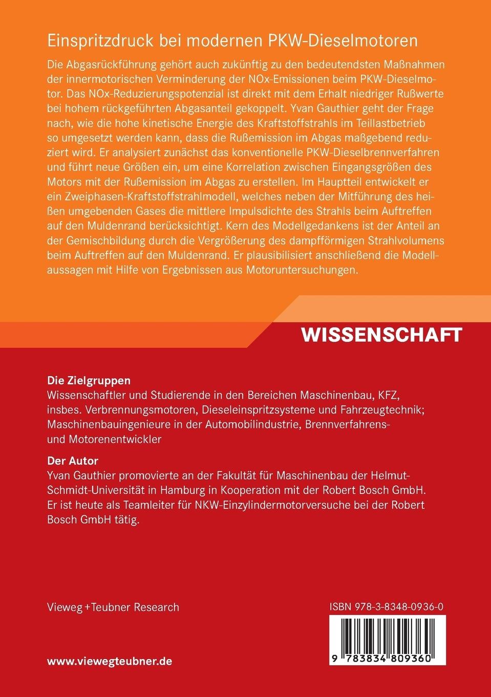 Rückseitencover Einspritzdruck bei modernen PKW-Dieselmotoren