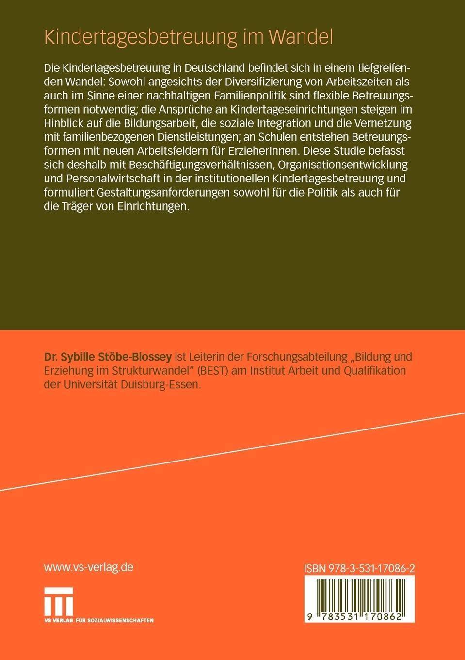 Rückseitencover Kindertagesbetreuung im Wandel