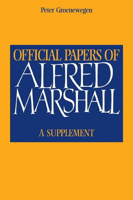 Vorderes Coverbild Official Papers of Alfred Marshall