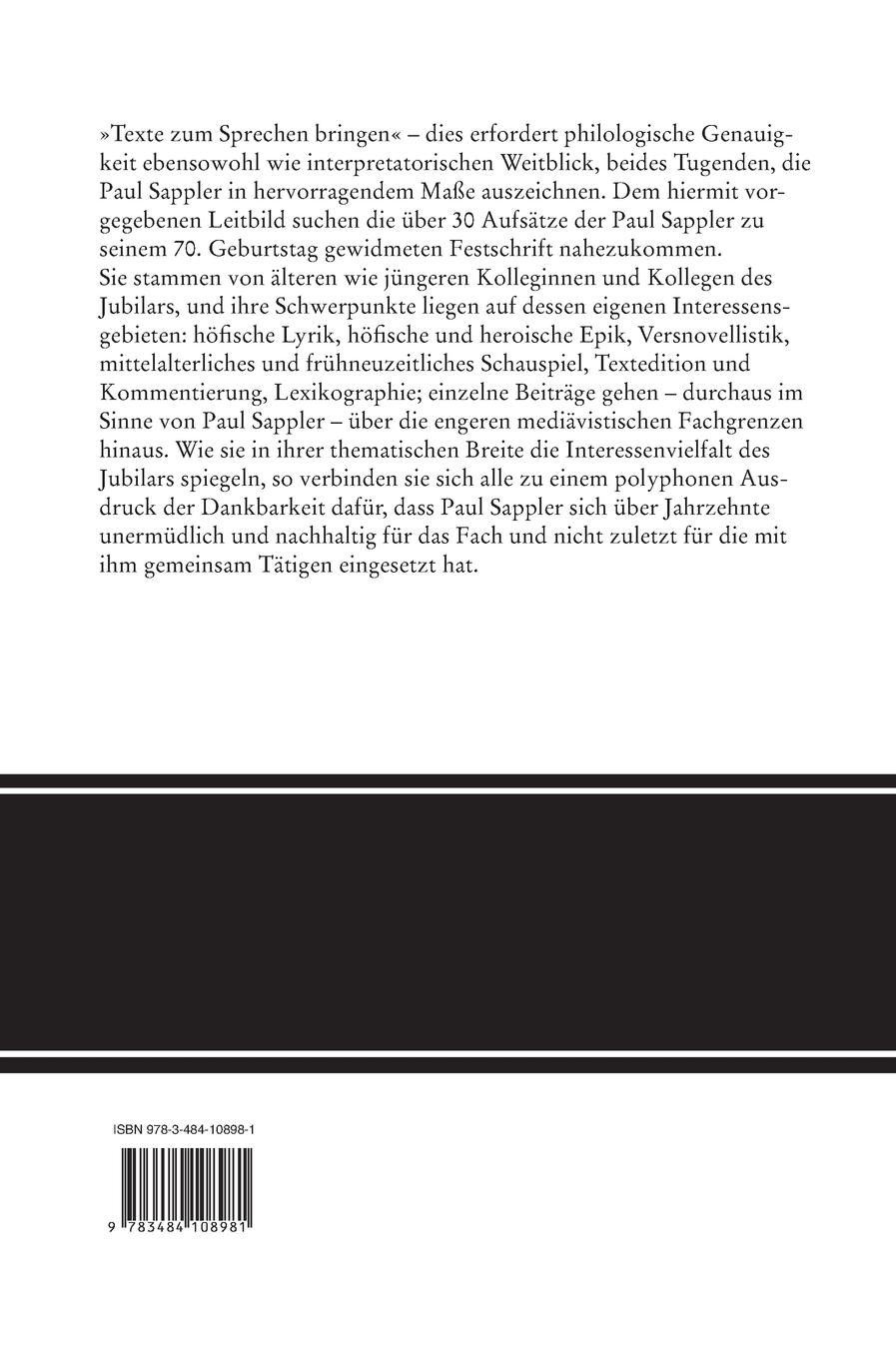 Rückseitencover Texte zum Sprechen bringen