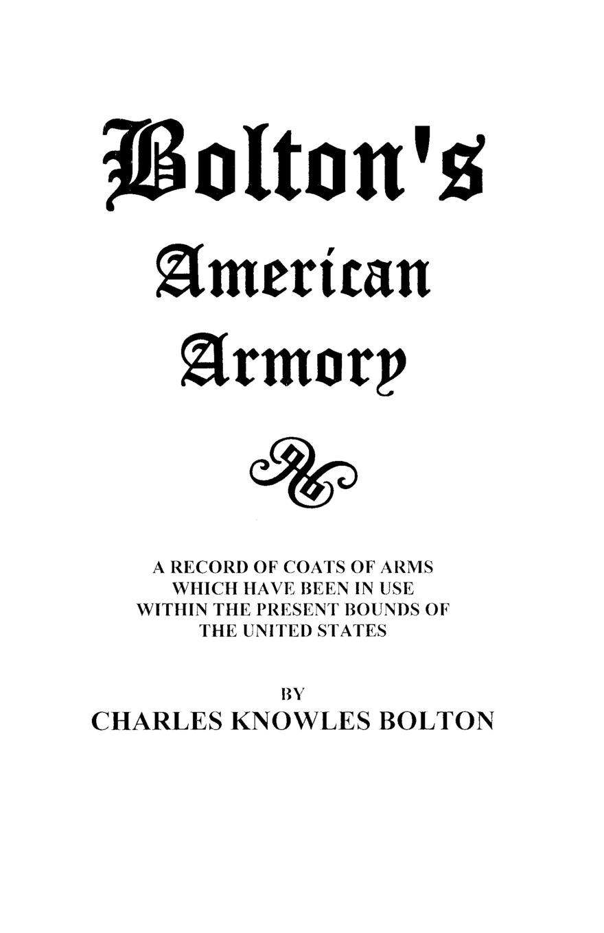 Vorderes Coverbild Bolton's American Armory