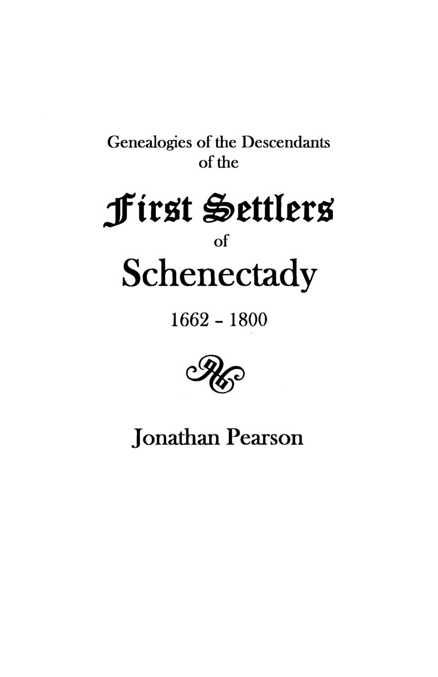 Vorderes Coverbild Contributions for the Genealogies of the Descendants of the First Settlers of the Patent & City of Schenectady [N.Y.] from 1662 to 1800