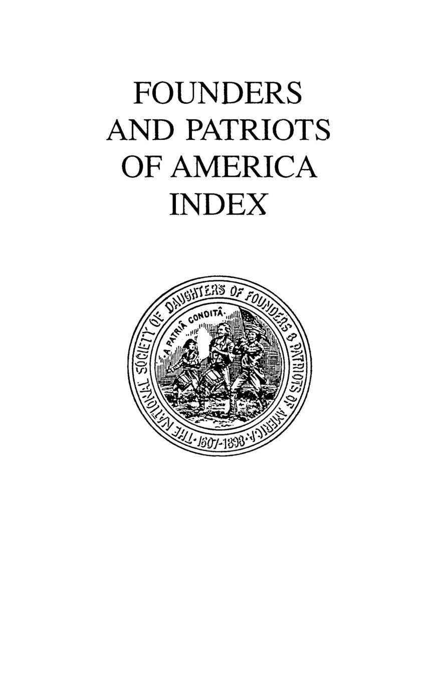 Vorderes Coverbild Founders and Patriots of America Index