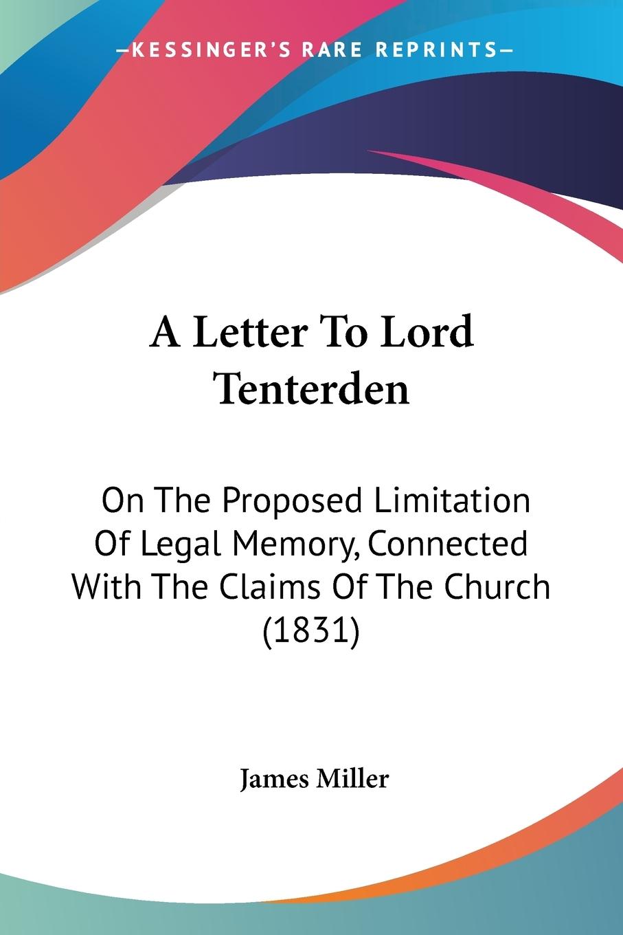 Vorderes Coverbild A Letter To Lord Tenterden