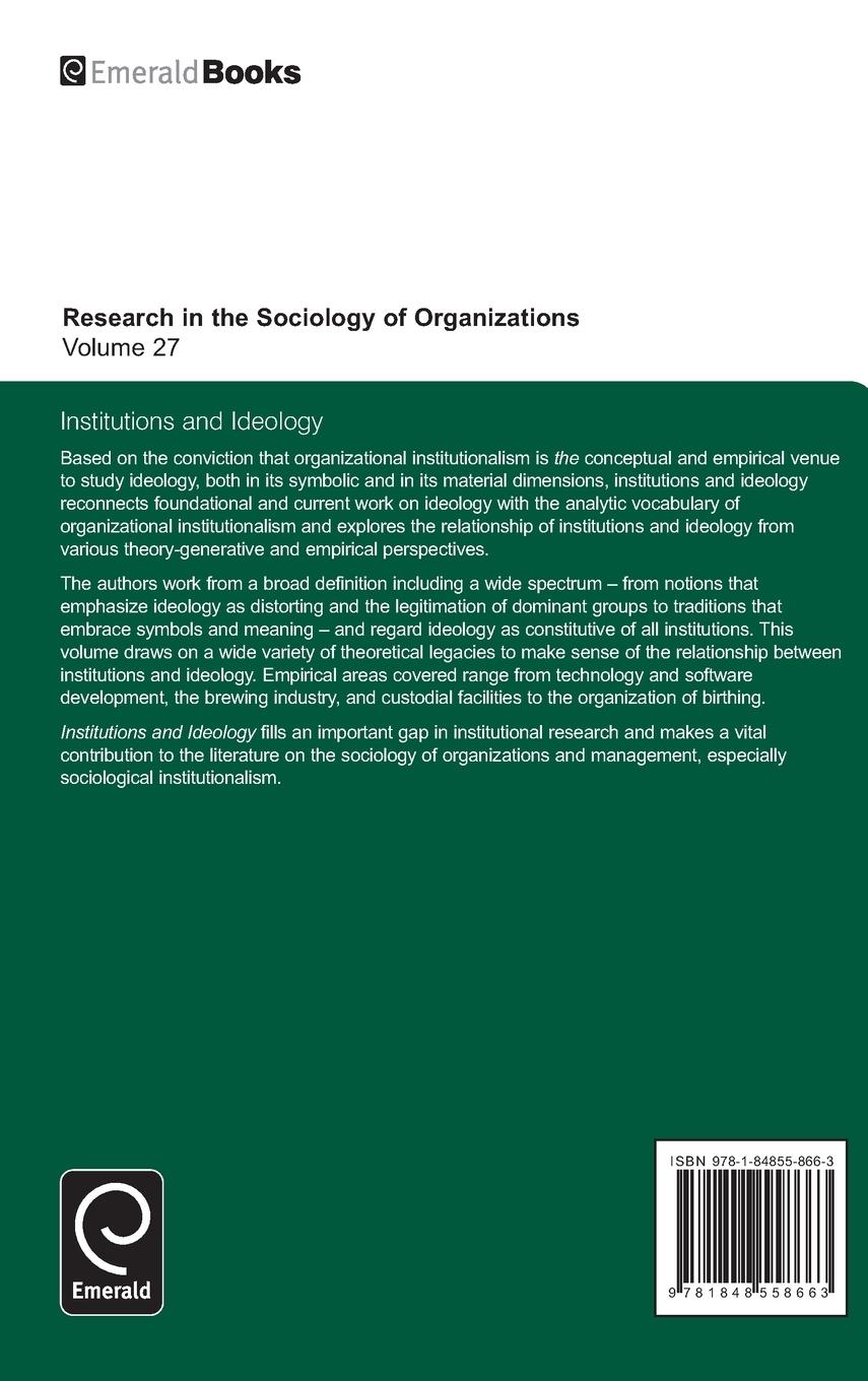 Rückseitencover Institutions and Ideology