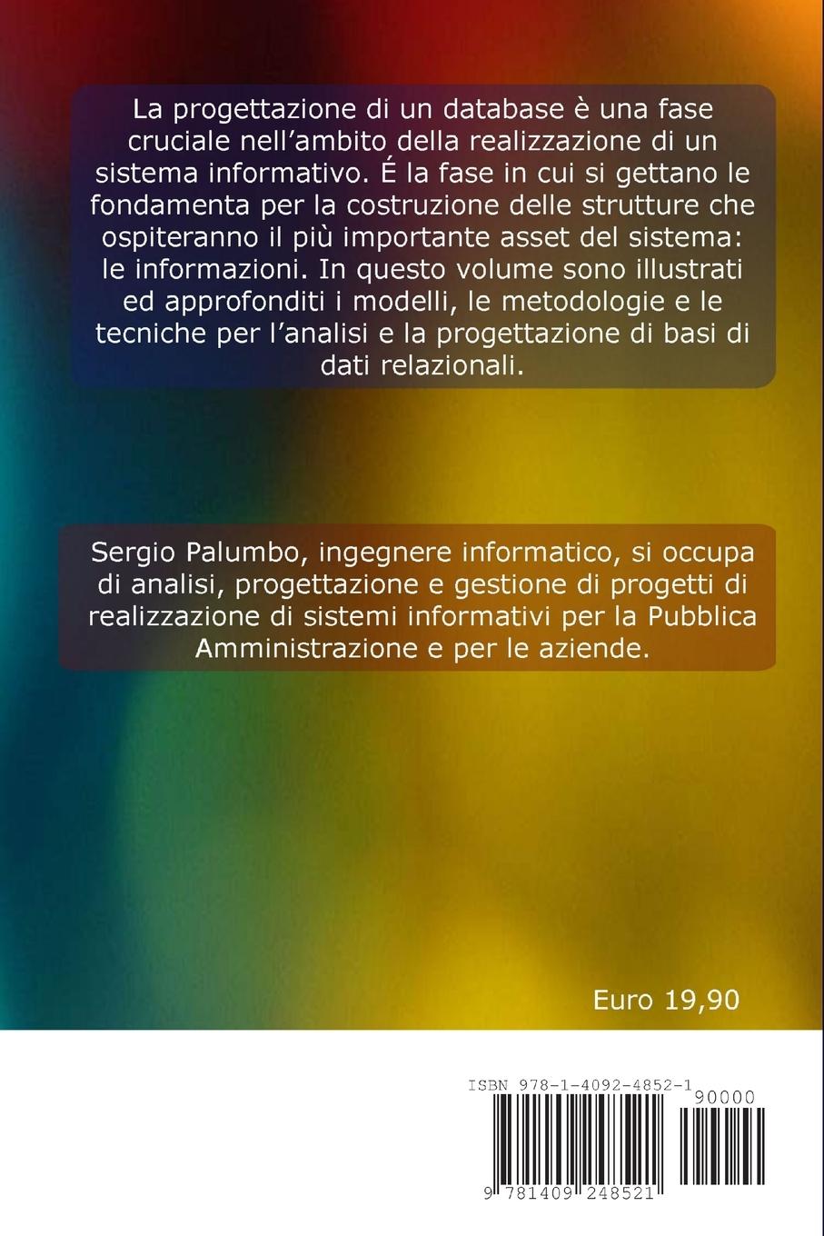 Rückseitencover Progettare Database - Modelli, metodologie e tecniche per l'analisi e la progettazione di basi di dati relazionali