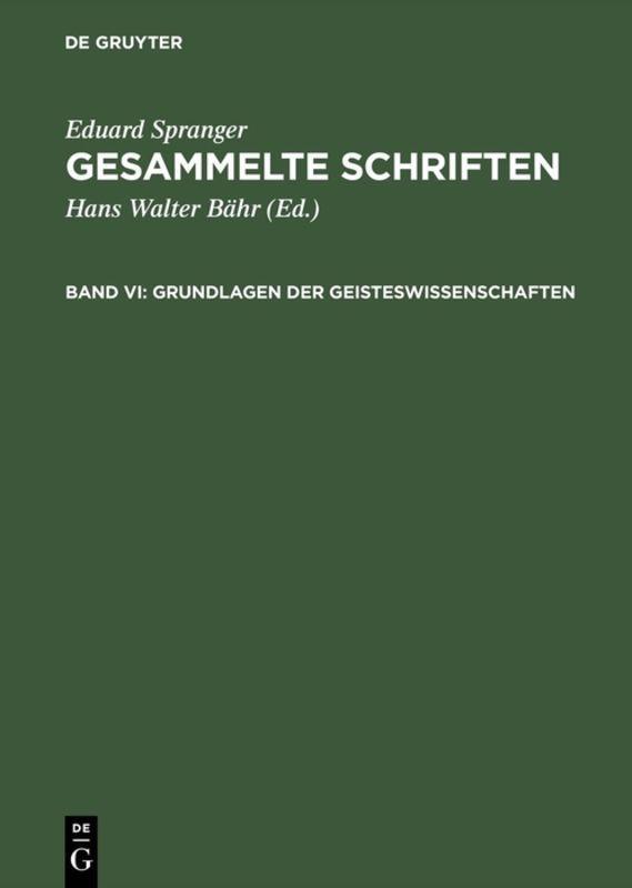 Vorderes Coverbild Grundlagen der Geisteswissenschaften