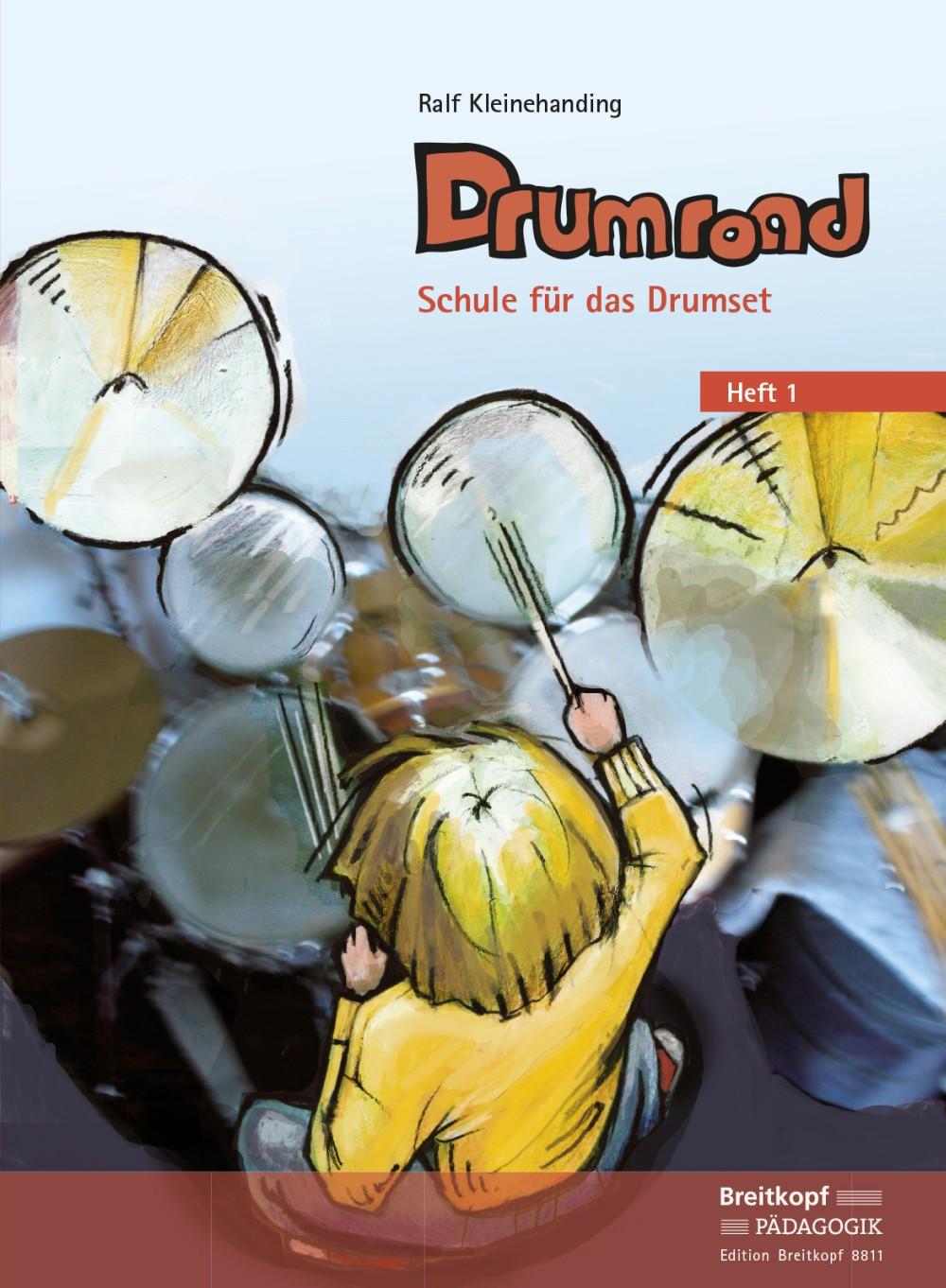 Vorderes Coverbild Drumroad - Schule für das Drumset Heft 1