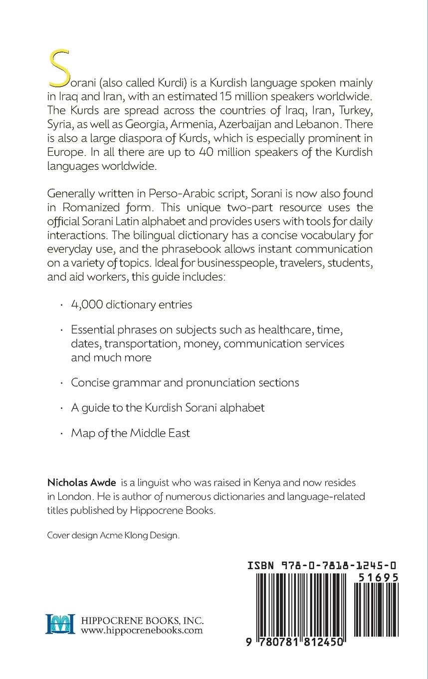Rückseitencover Kurdish (Sorani)-English/English-Kurdish (Sorani) Dictionary & Phrasebook