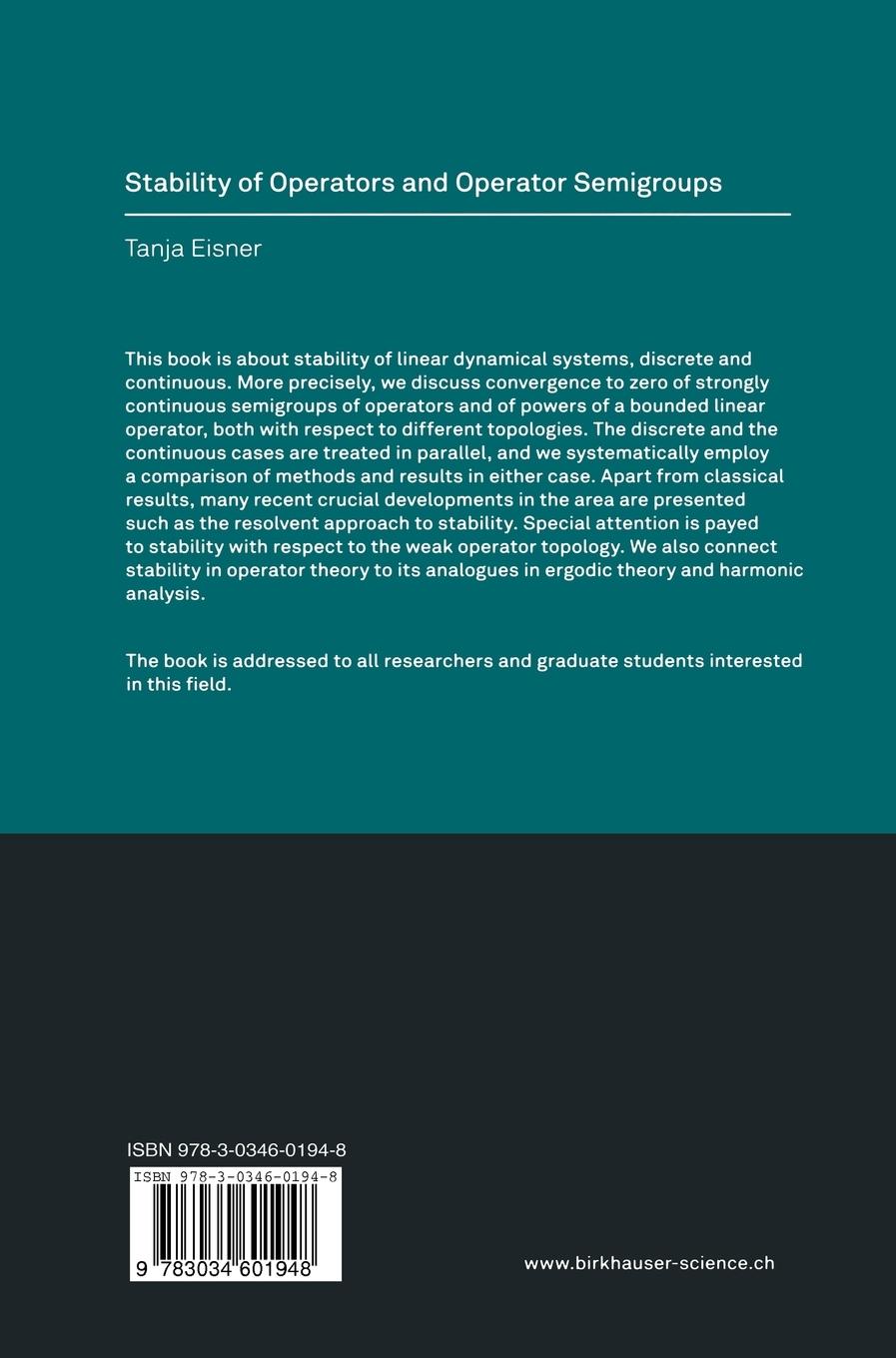 Rückseitencover Stability of Operators and Operator Semigroups