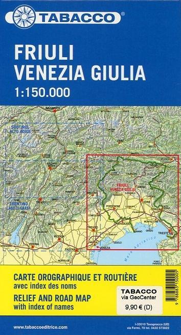 Beispielinhalt (Bild) Tabacco Straßenkarte Friuli Venezia Giulia 1 : 150 000