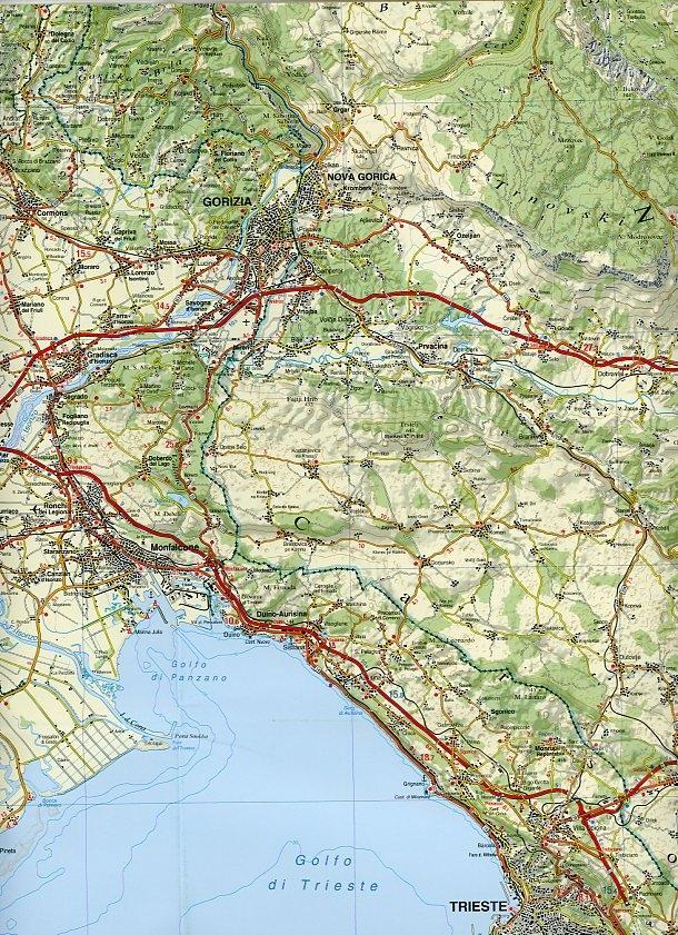 Beispielinhalt (Bild) Tabacco Straßenkarte Friuli Venezia Giulia 1 : 150 000