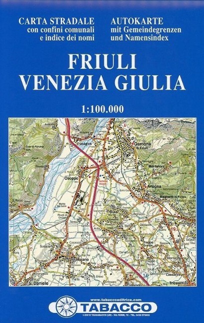 Vorderes Coverbild Tabacco Karte 1 : 100 000 Regione Autonoma Friuli, Venezia, Giulia