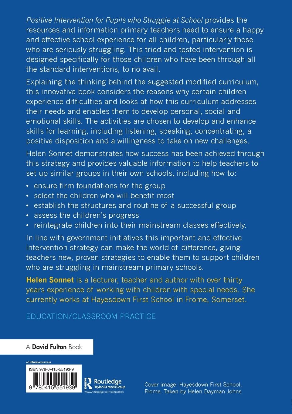 Rückseitencover Positive Intervention for Pupils who Struggle at School