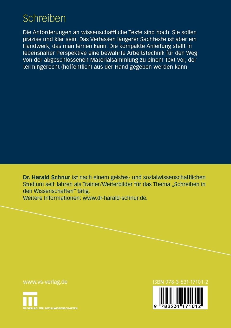 Rückseitencover Schreiben