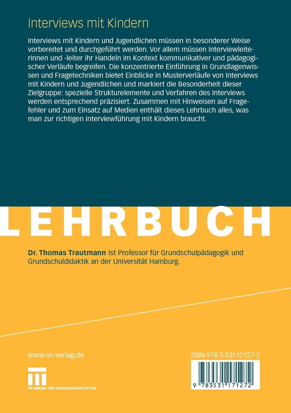 Rückseitencover Interviews mit Kindern