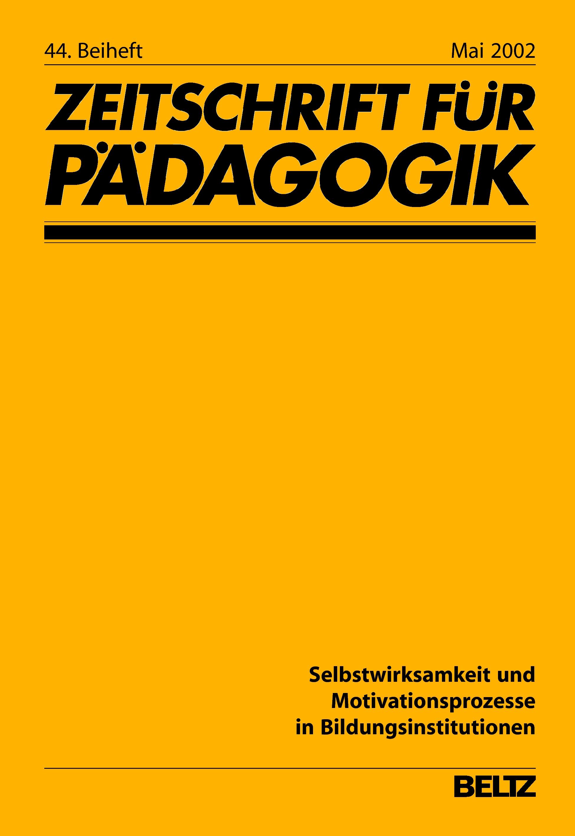 Vorderes Coverbild Zeitschrift für Pädagogik
