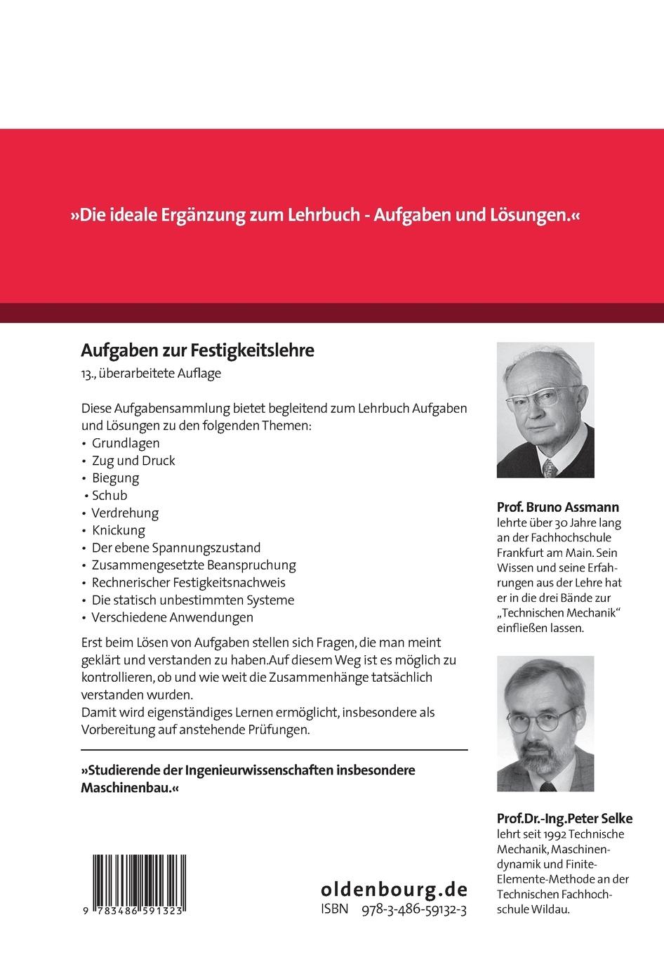 Rückseitencover Aufgaben zur Festigkeitslehre