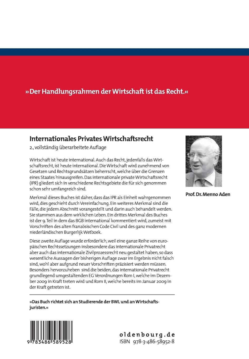 Rückseitencover Internationales Privates Wirtschaftsrecht