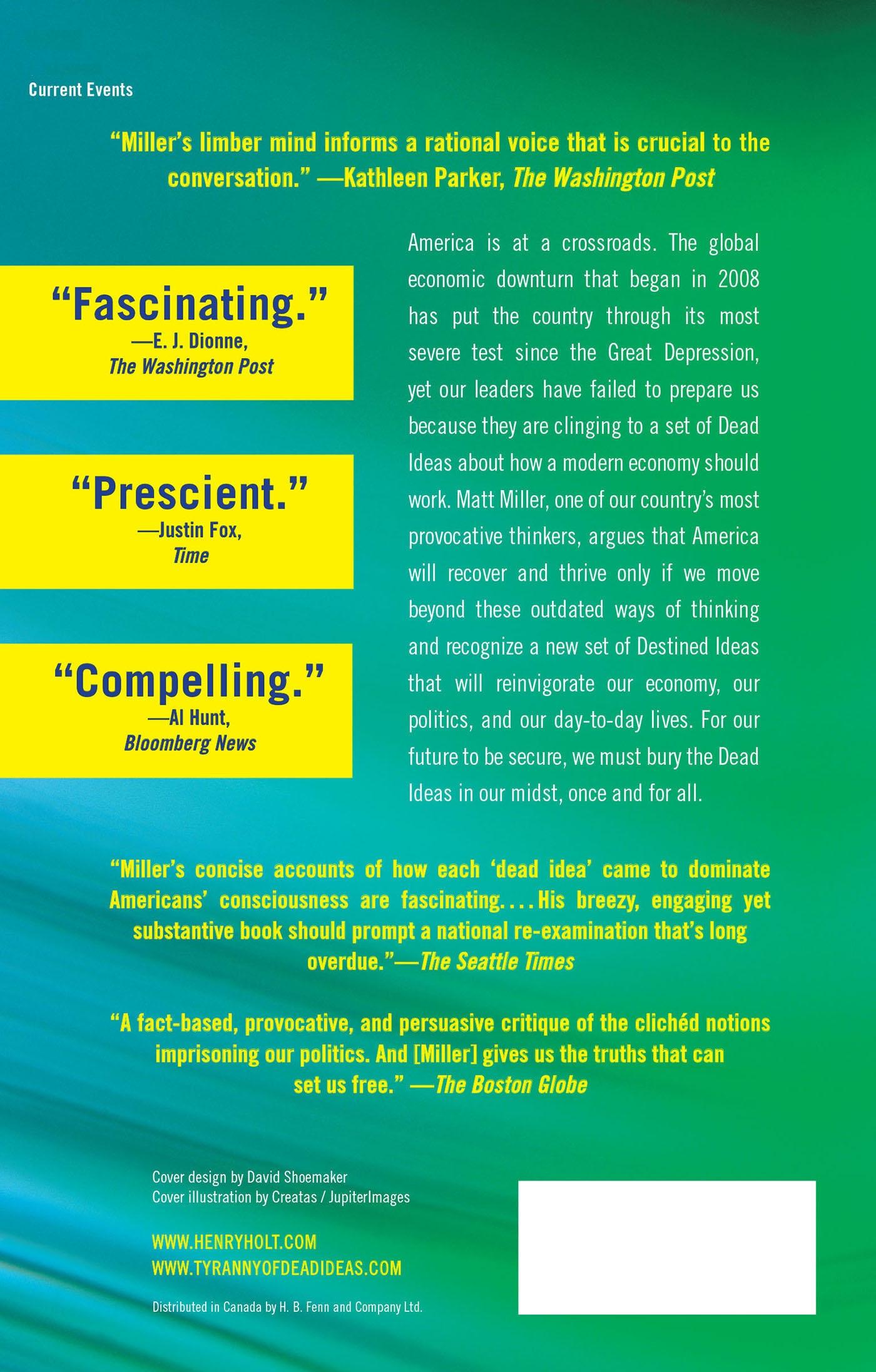 Rückseitencover The Tyranny of Dead Ideas