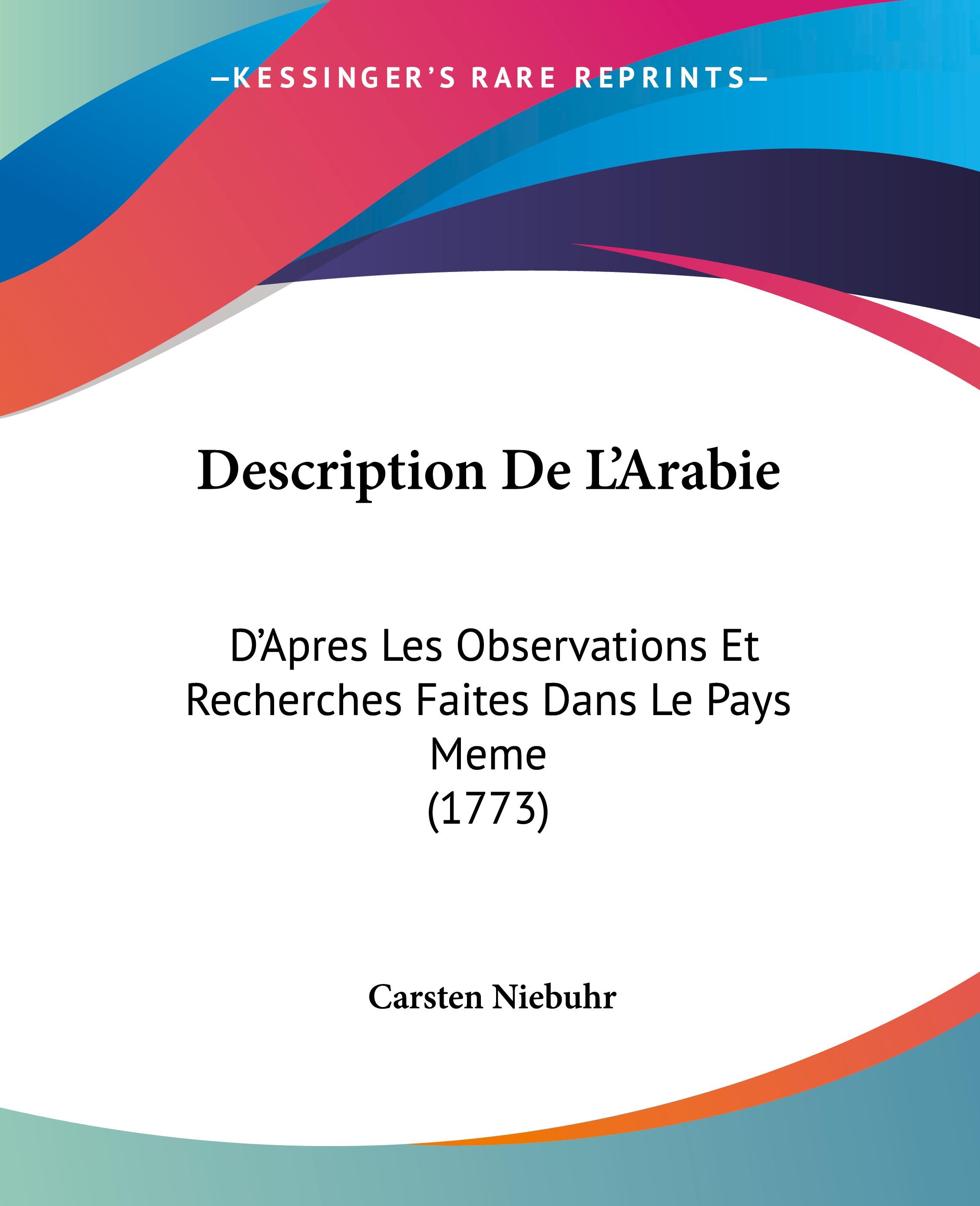 Vorderes Coverbild Description De L'Arabie