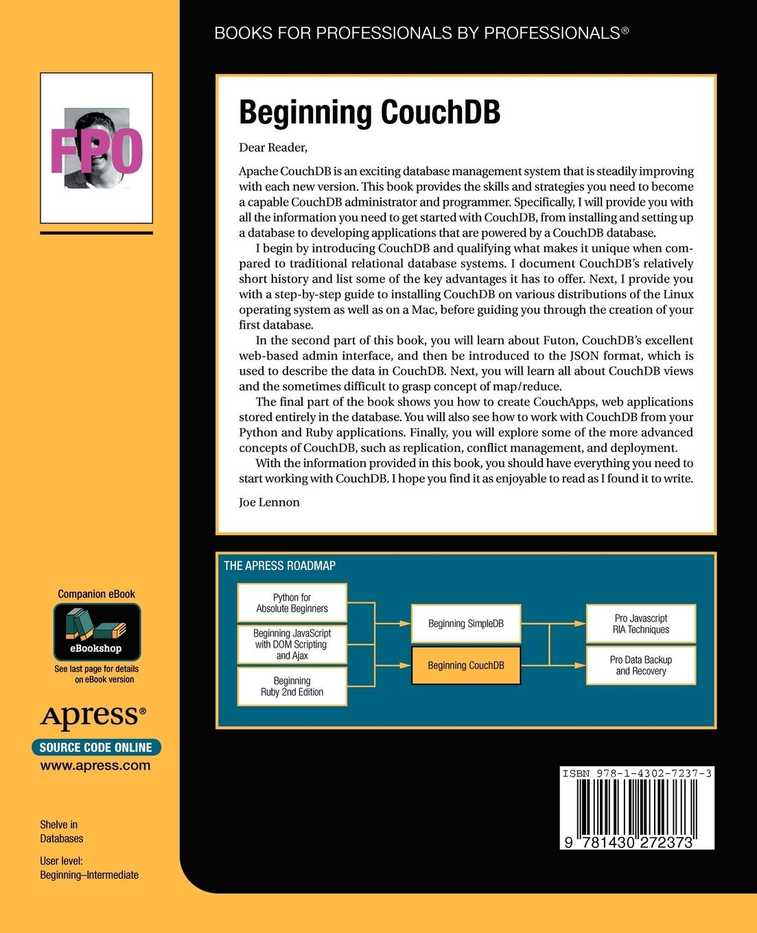 Rückseitencover Beginning CouchDB