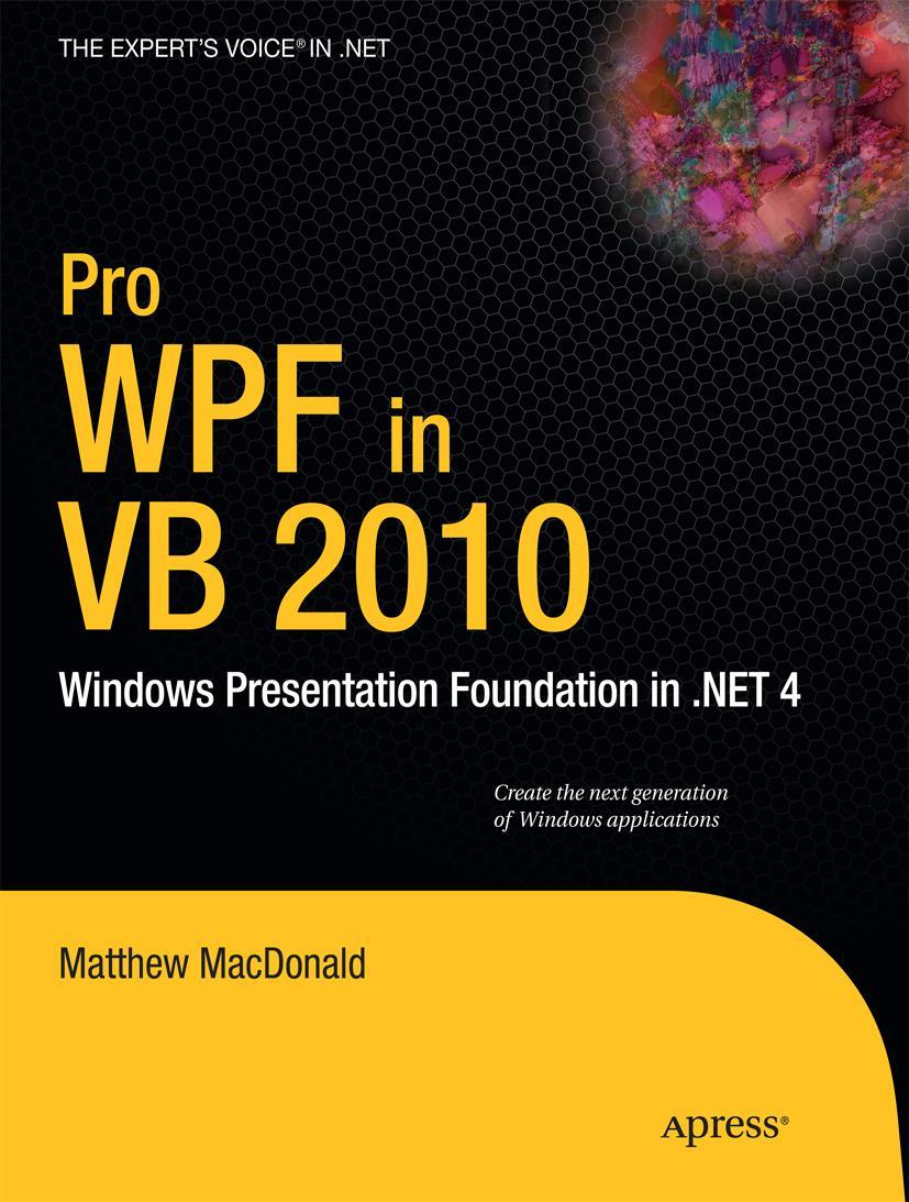 Vorderes Coverbild Pro Wpf in VB 2010