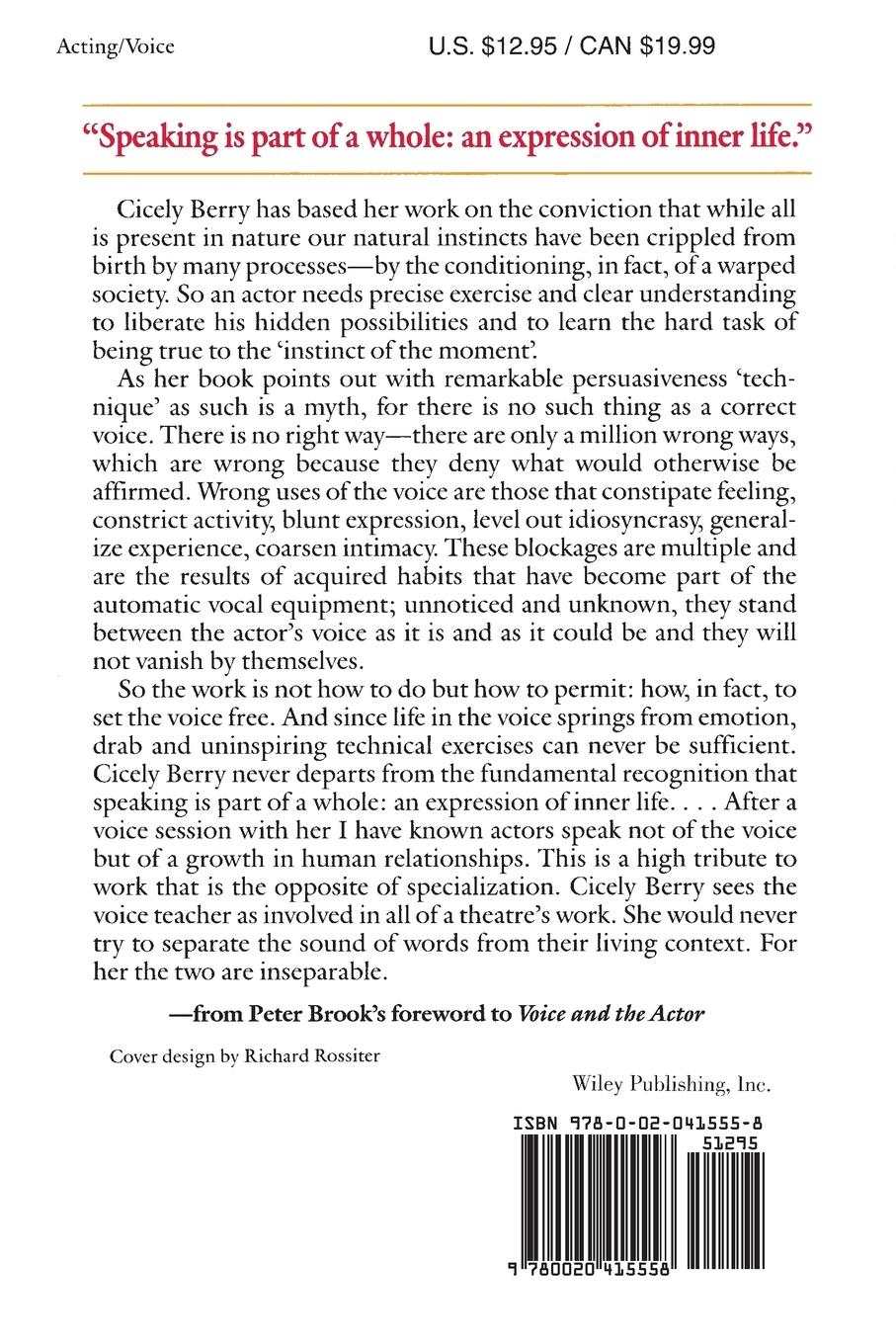 Rückseitencover Voice and the Actor