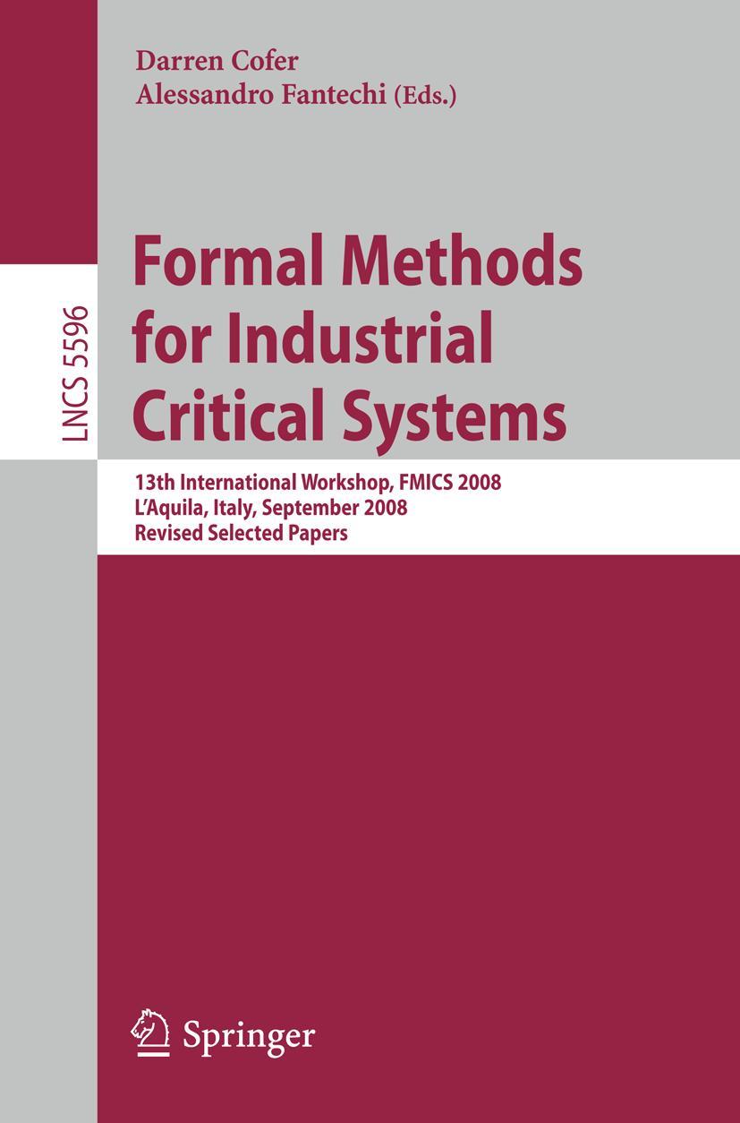 Vorderes Coverbild Formal Methods for Industrial Critical Systems