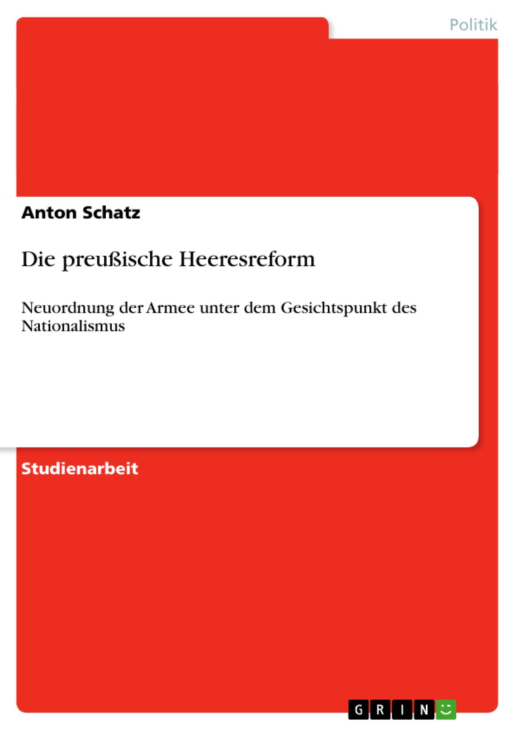 Vorderes Coverbild Die preußische Heeresreform