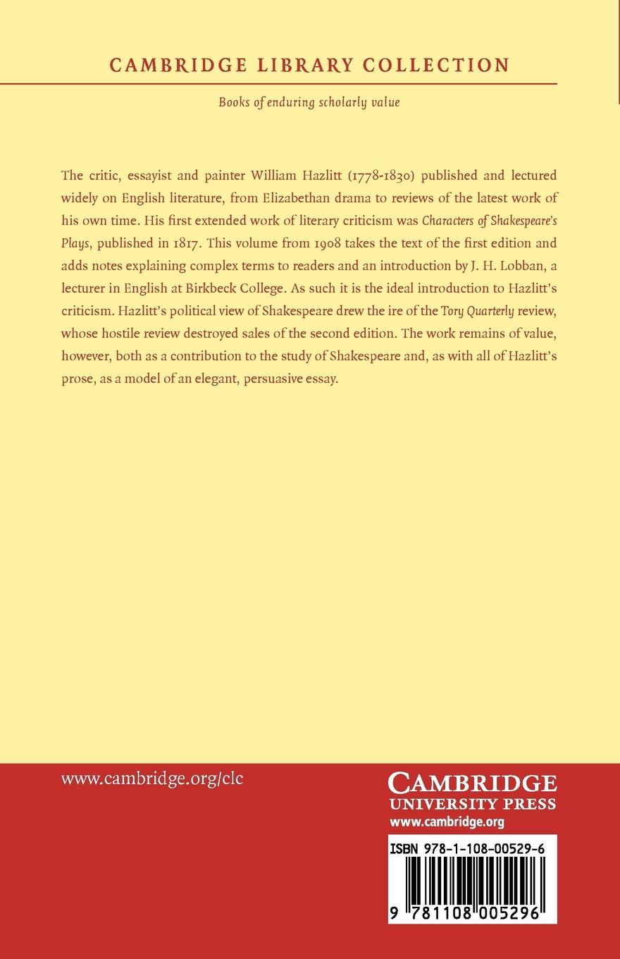 Rückseitencover Characters of Shakespeare's Plays
