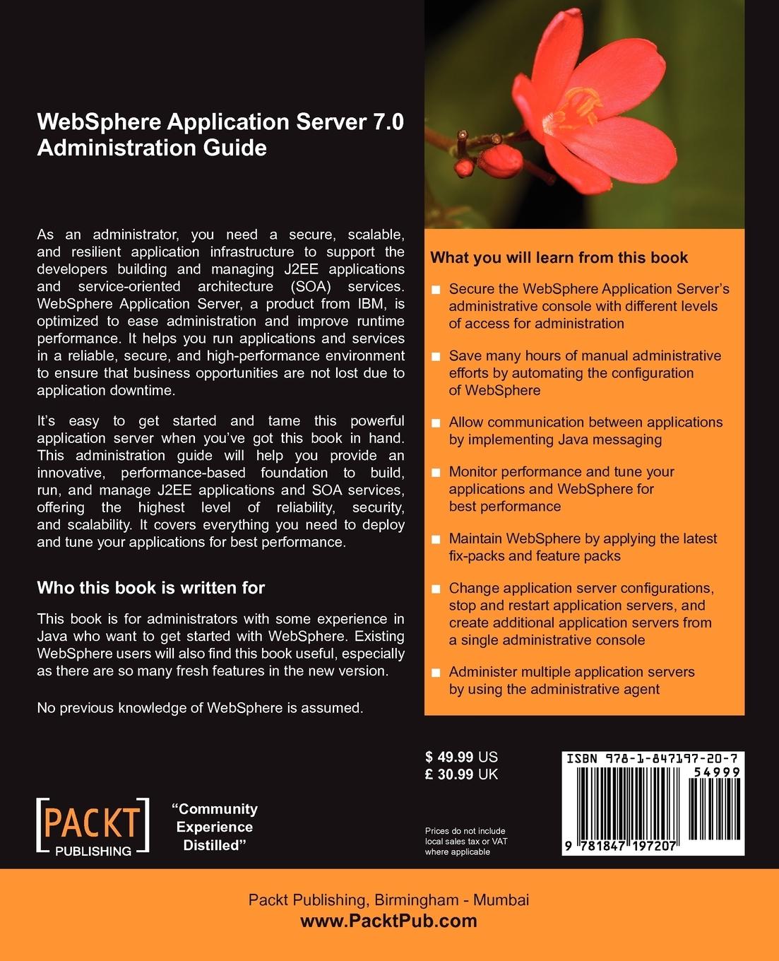 Rückseitencover WebSphere Application Server 7.0 Administration Guide