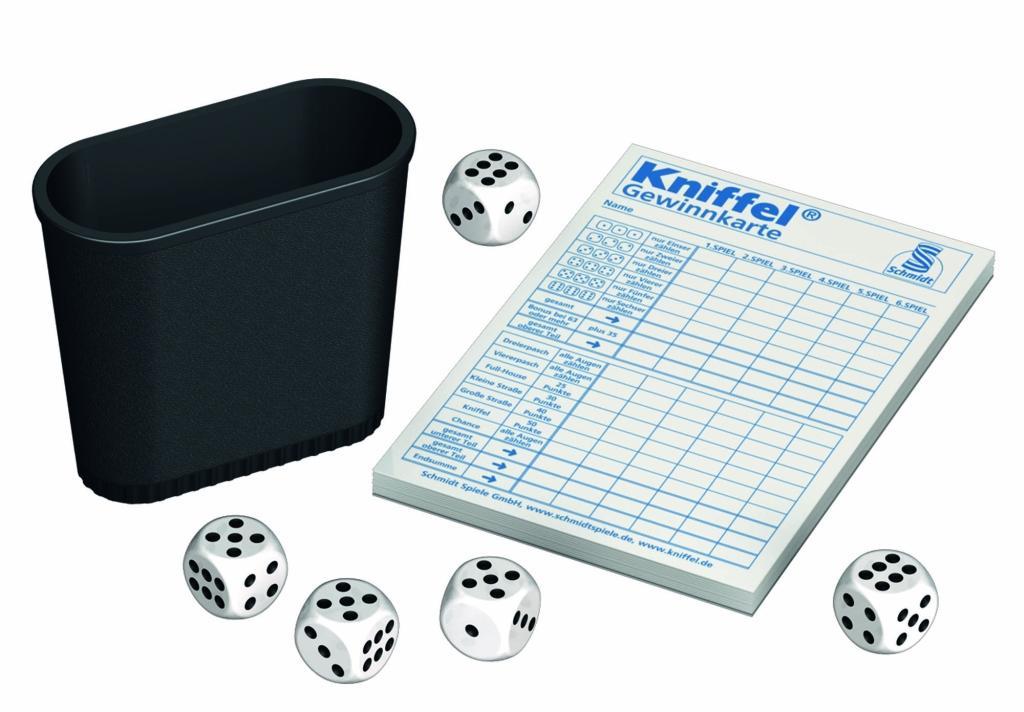 Beispielinhalt (Bild) Kniffel in Metalldose