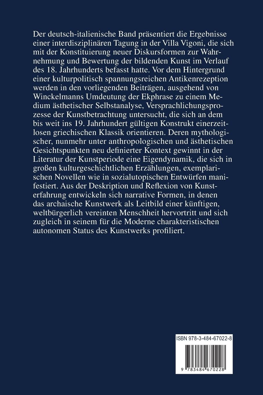 Rückseitencover Winckelmann und die Mythologie der Klassik