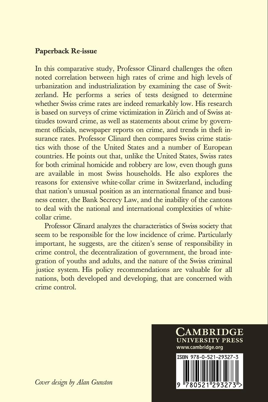 Rückseitencover Cities with Little Crime