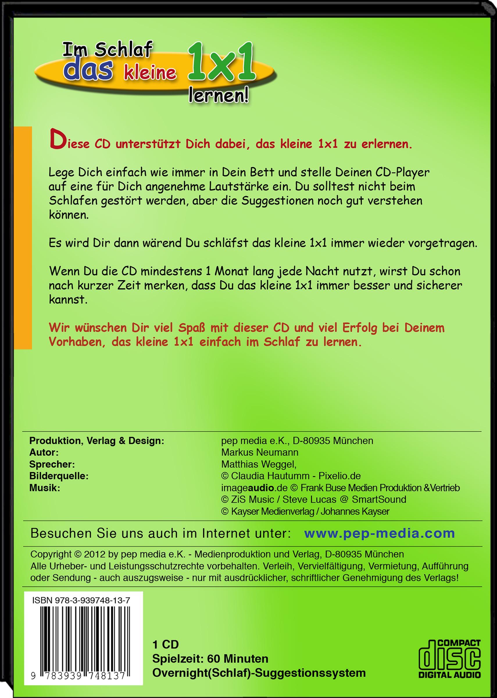 Rückseitencover Im Schlaf das kleine 1x1 lernen!
