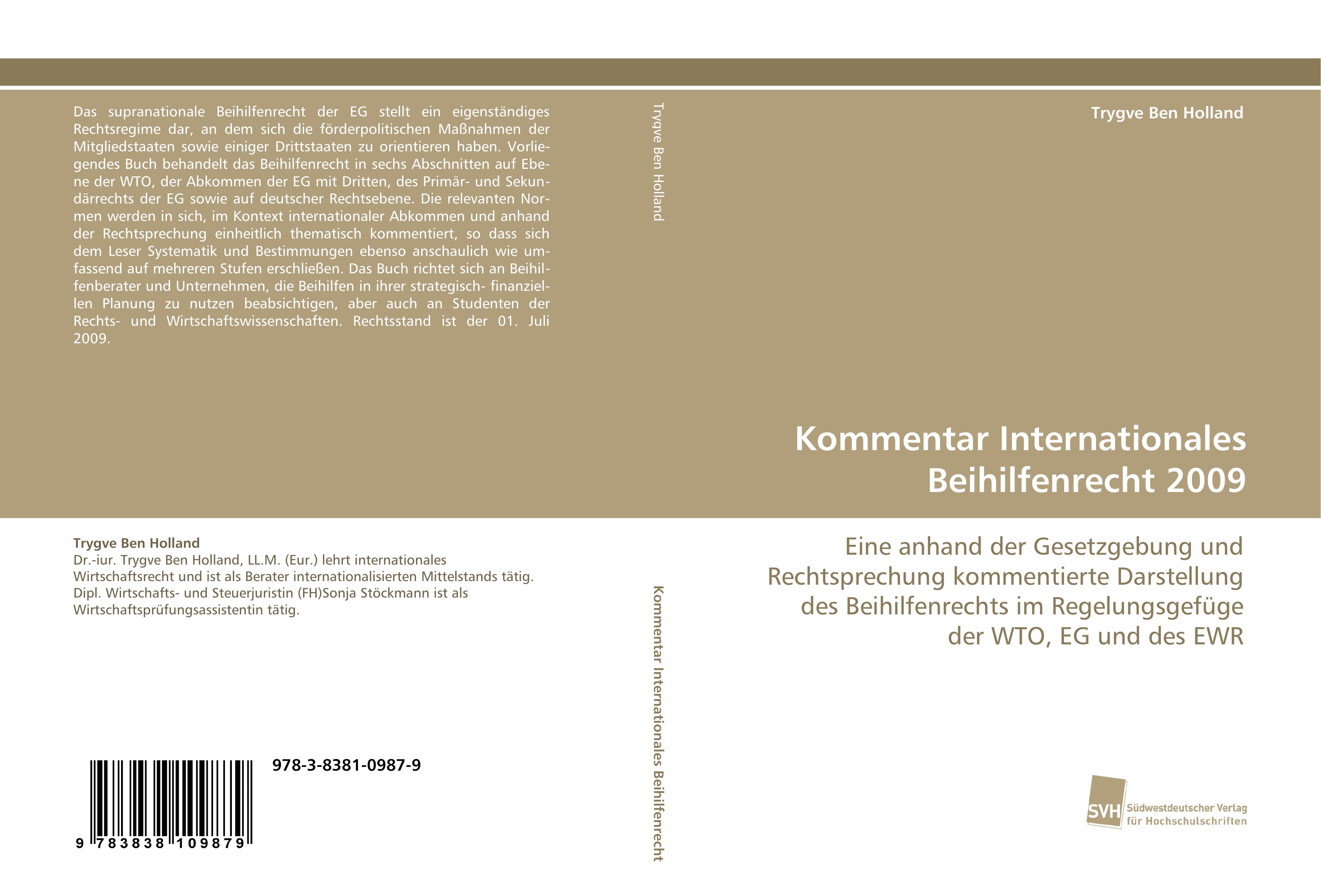 Vorderes Coverbild Kommentar Internationales Beihilfenrecht 2009