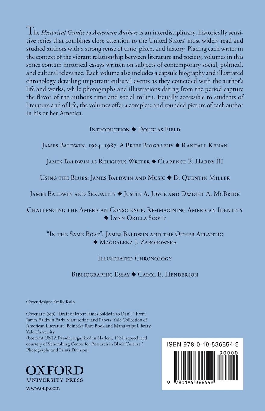 Rückseitencover A Historical Guide to James Baldwin