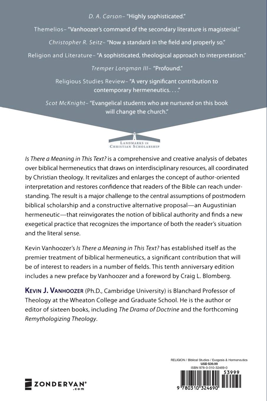 Rückseitencover The Is There a Meaning in This Text?