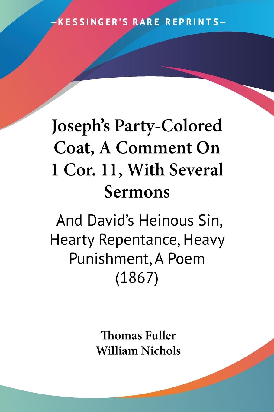 Vorderes Coverbild Joseph's Party-Colored Coat, A Comment On 1 Cor. 11, With Several Sermons