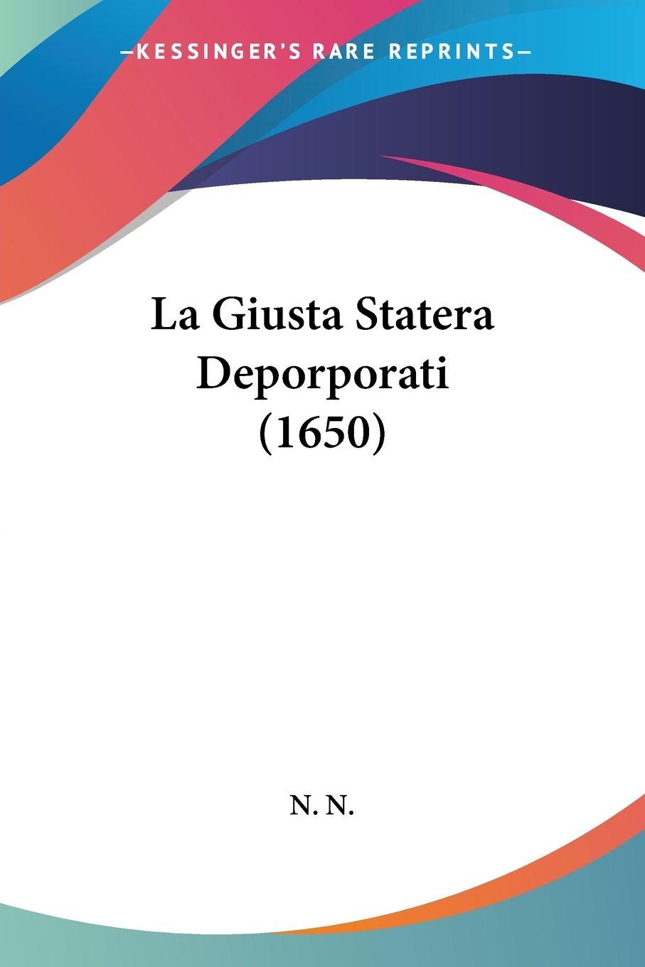 Vorderes Coverbild La Giusta Statera Deporporati (1650)