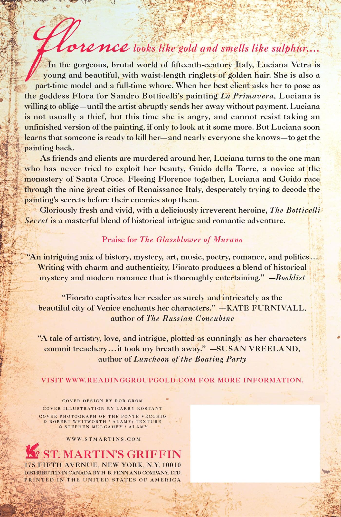 Rückseitencover Botticelli Secret