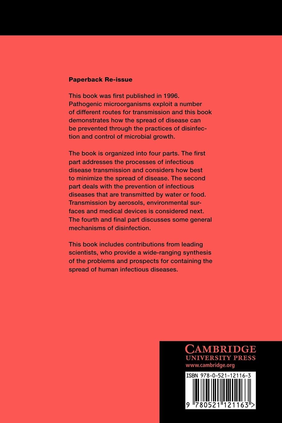 Rückseitencover Modeling Disease Transmission and Its Prevention by Disinfection