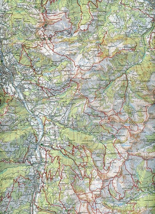 Beispielinhalt (Bild) DAV Alpenvereinskarte 34/2 Kitzbüheler Alpen Ost 1 : 50 000 Wegmarkierungen
