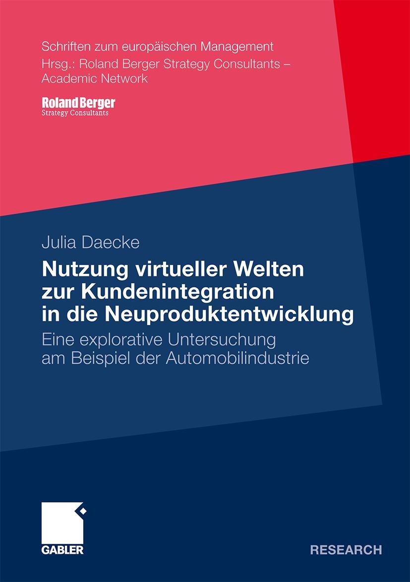 Vorderes Coverbild Nutzung virtueller Welten zur Kundenintegration in die Neuproduktentwicklung