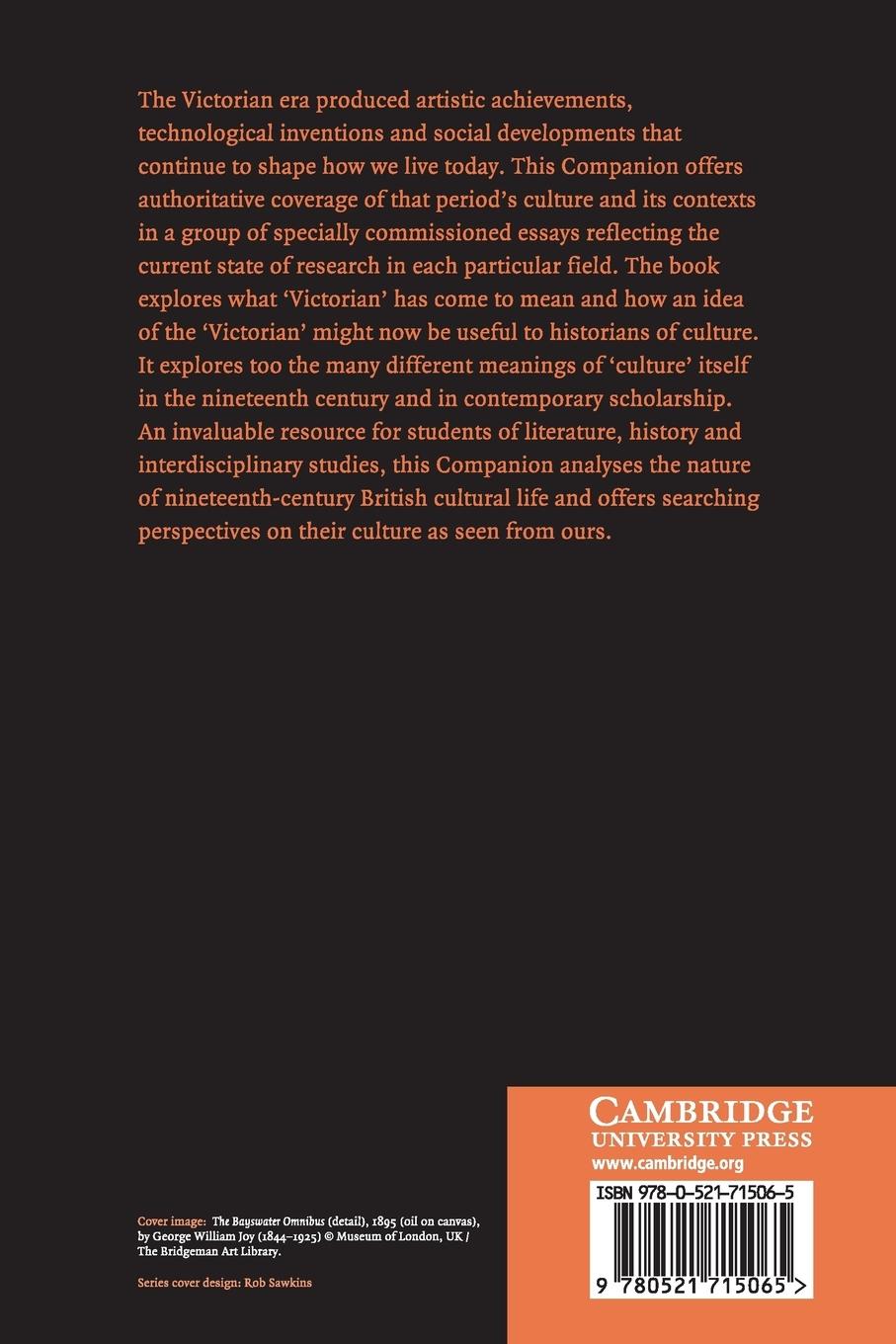 Rückseitencover The Cambridge Companion to Victorian Culture