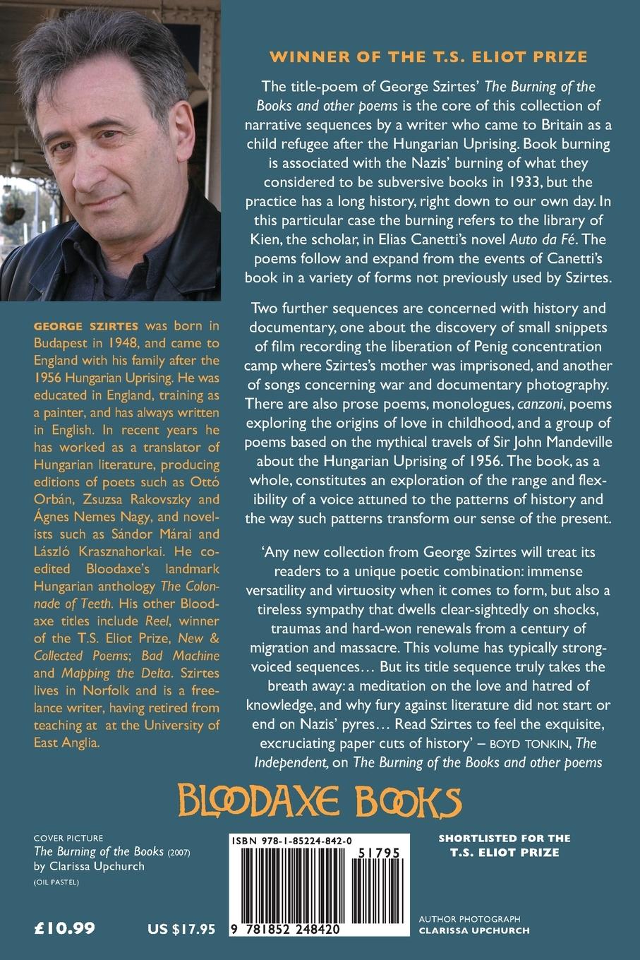 Rückseitencover The Burning of the Books and Other Poems